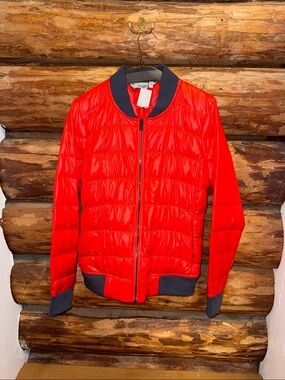 ❤️NWOT M Athleta Down Filled Bomber Puff Zip Up Jacket